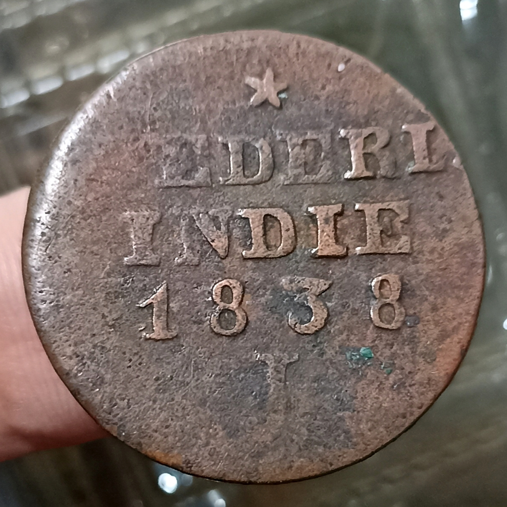 Koin Kuno indonesia  Netherlands East Indies 2 Cents/Duits - Willem I Tahun 1838 J
