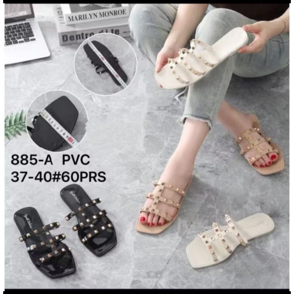 DJ SANDAL FLAT TALI BERDURI  JELLY WANITA SANDAL TEPLEK FLAT WANITA BALANCE