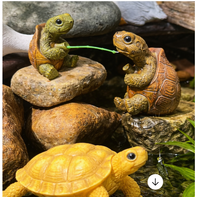 Hiasan Aquarium Kura Kura Mancing Ornamen Paludarium Bonsai Figure Hewan Mancing Lucu Aestetik