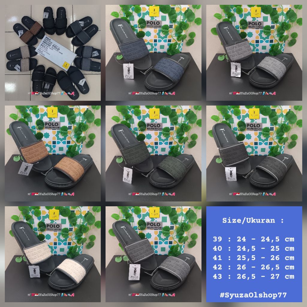 [Bisa COD/100% Original/Art VOMELO] Polo Ralph House Sandal Pria/Sandal Casual Pria/Sandal Slop/Sand