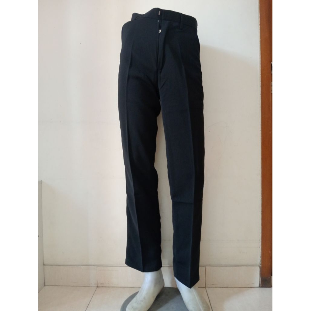 celana bahan pria hitam standard