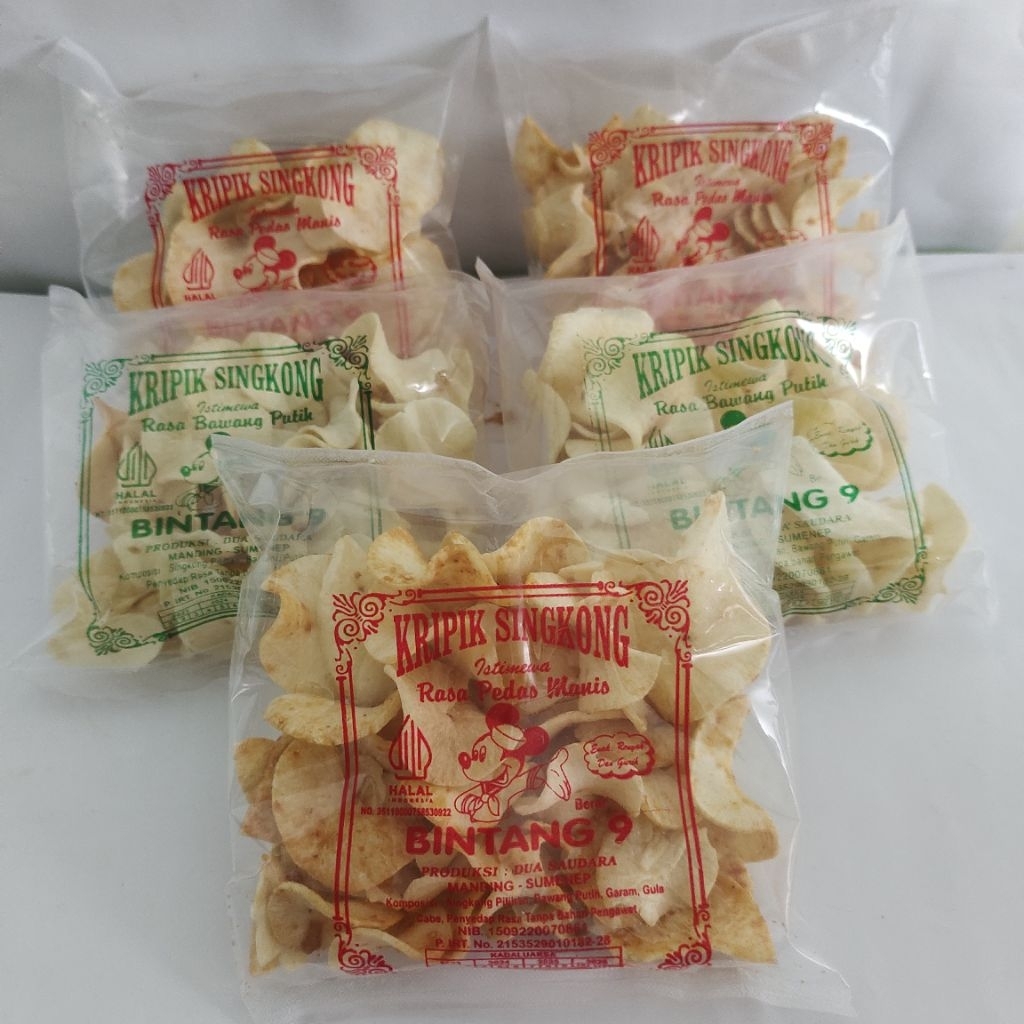 (COD) Keripik Singkong Khas Madura Paket 5bks - Keripik Singkong Cap Bintang 9 - Keripik Singkong Ma