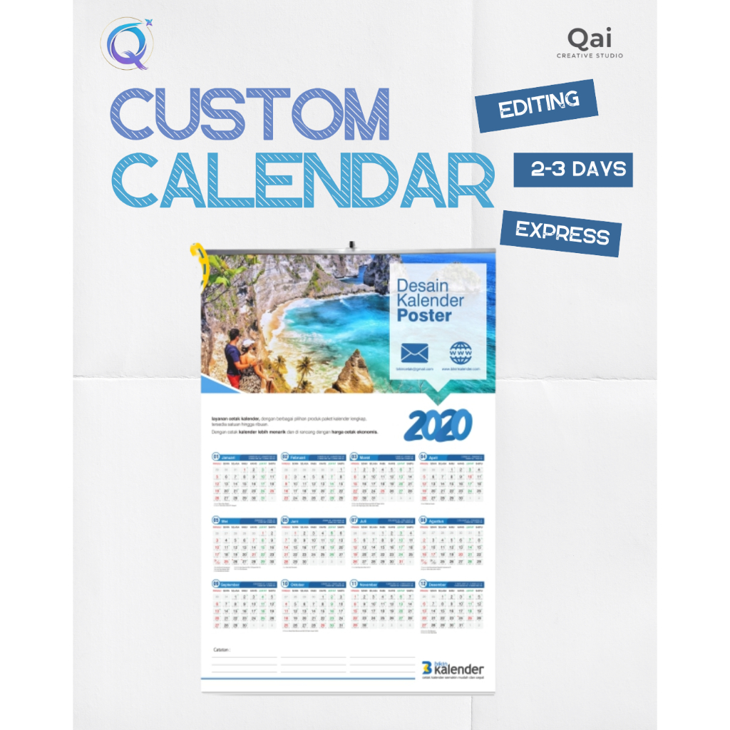 KALENDER 2026 CUSTOM FOTO | KALENDER BISNIS | KALENDER PERSONAL | CUSTOM | KALENDER MURAH | KALENDER