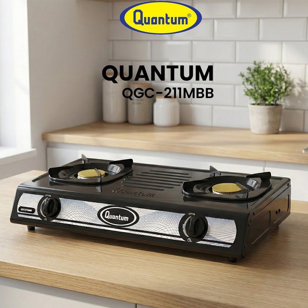 QUANTUM kompor 2tungku QGC-211MBB Burner kuningan
