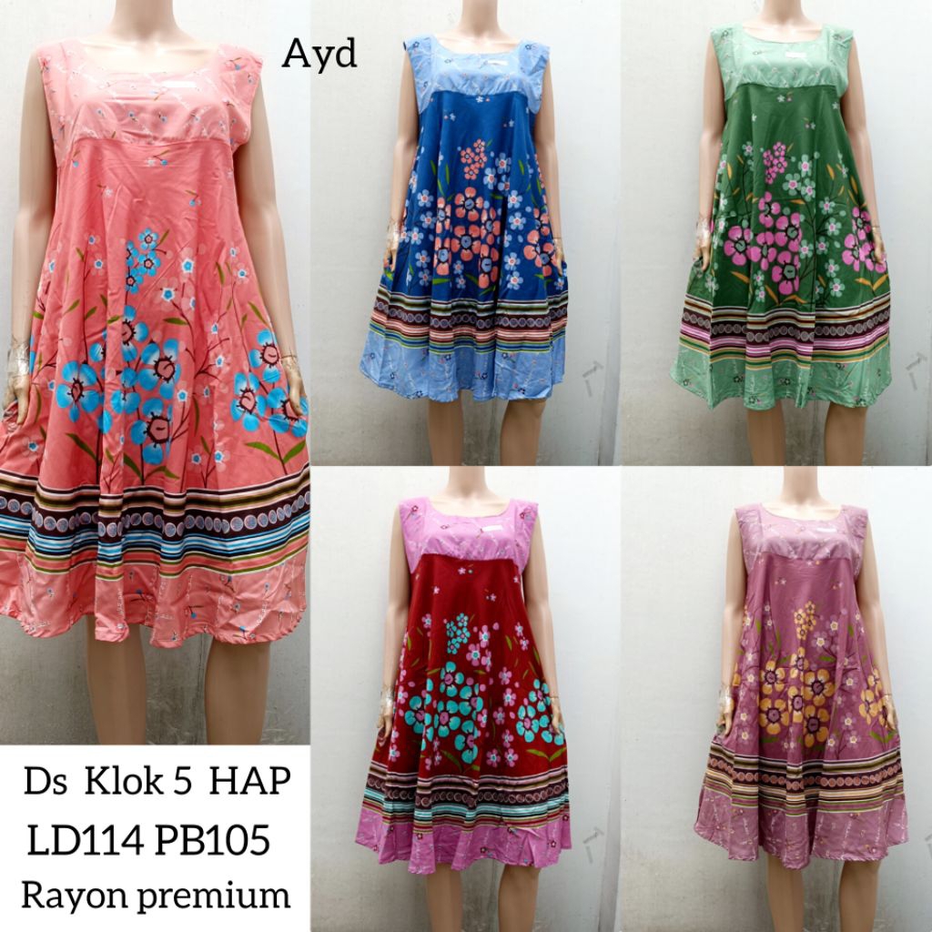 Daster payung  HAP klok 5 kutung tanpa lengan