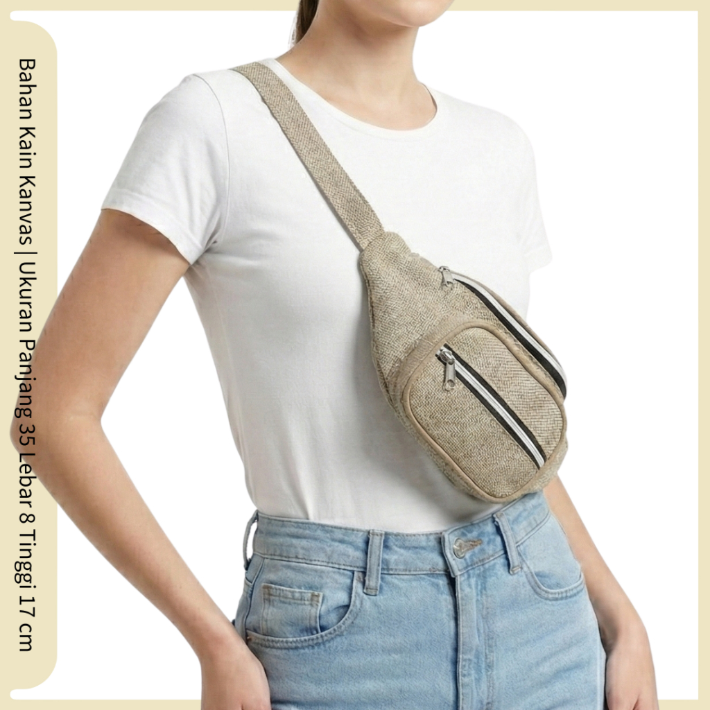 COD READY TAS DADA WAISTBAG WANITA CEWEK POLOS SIMPEL BANYAK KANTONG MURAH PROMO 12 12 SEMARANG