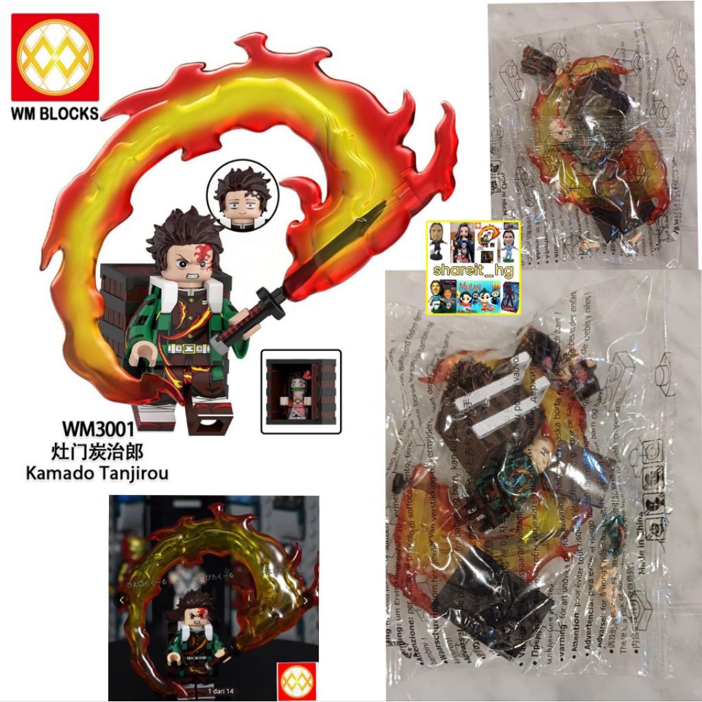 WM Blocks Demon Slayer, Tanjiro tarian dewa api