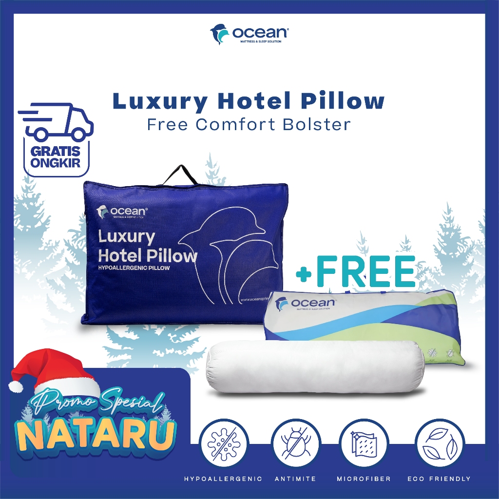 Ocean Springbed - Bundle Bantal Luxury Hotel Pillow + Guling Dvida 2 in 1 | Exclusive Set