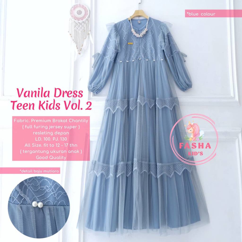 (( Trend Gamis Lebaran Anak 2026 )) Vanila vol 1 2 Yura Elmira Malika Kanaya Yasmine  Set Teen Kids 