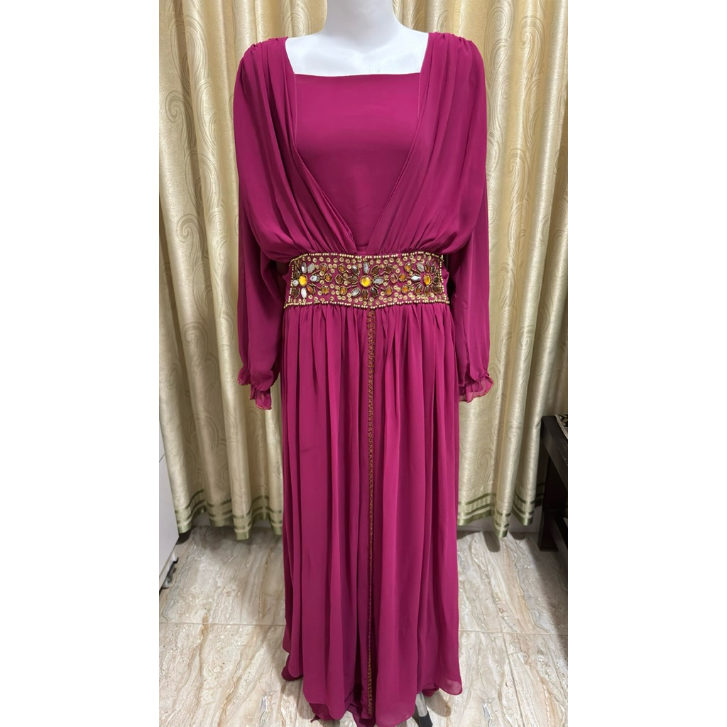 Preloved Kaftan Mewah - Pink Fanta Batu