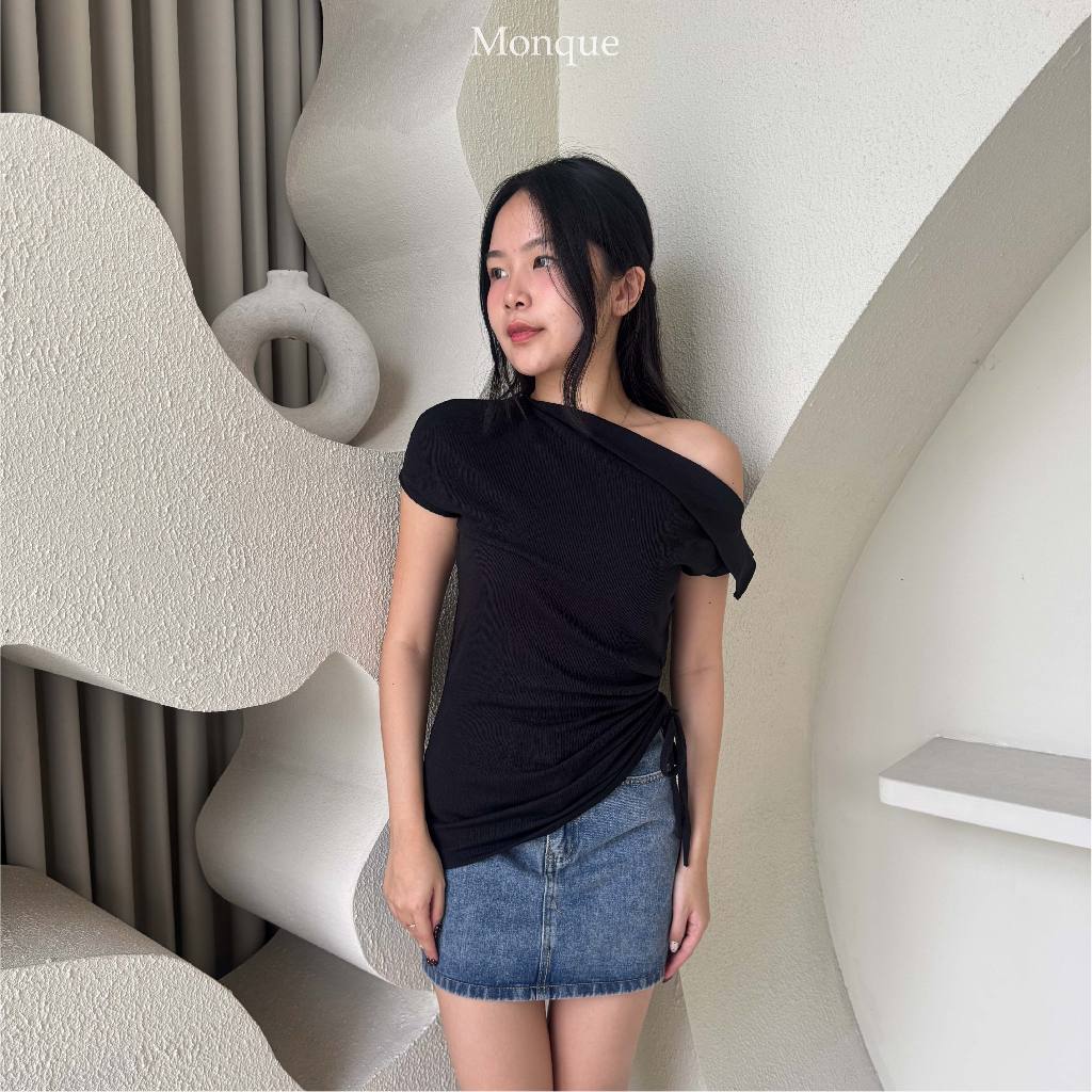 Monque Amara Top | Rib Knit Top basic top basic top slim fit sleeveless top sleeveless top wanita at