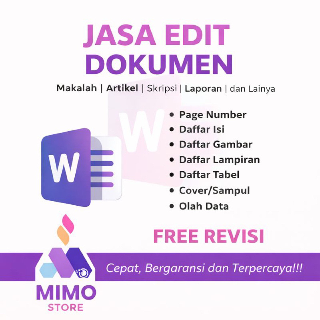 Jasa Merapikan Dokumen Skipsi, Makalah Jurnal, Perbaikan Margin, Spasi, Penomoran Halaman