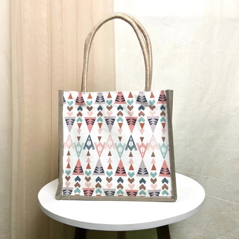 Tas Jinjing Kanvas Tali Sumbu Handbag Kanvas Motif Kecil Tas Tali