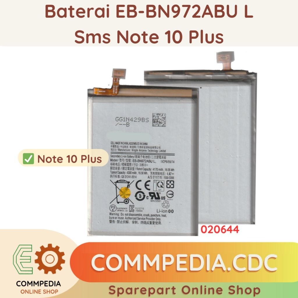 Baterai Sms Note 10 Plus EB BN972ABU L