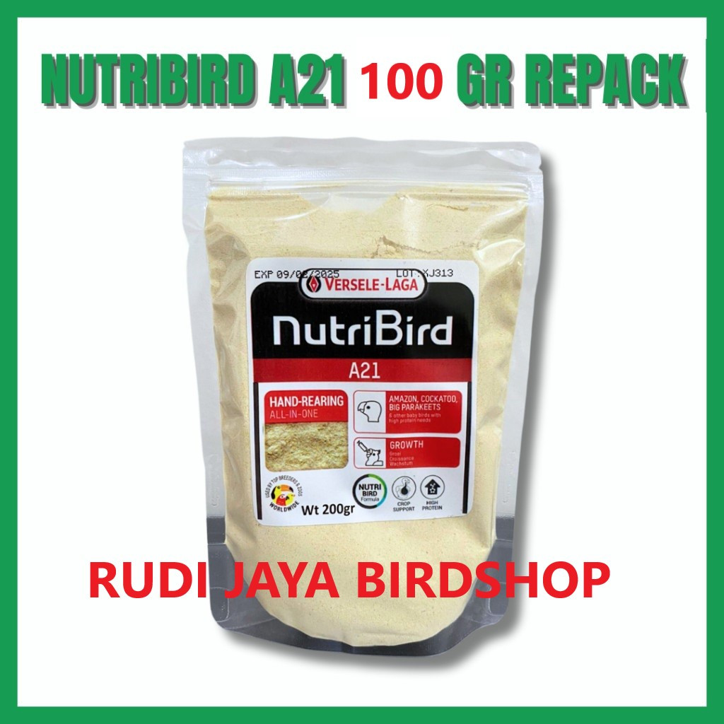 NUTRIBIRD A21 100 GRAM PAKAN LOLOH ANAKAN BURUNG BUBUR LOLOHAN MAKANAN BURUNG LOVEBIRD NURI KENARI