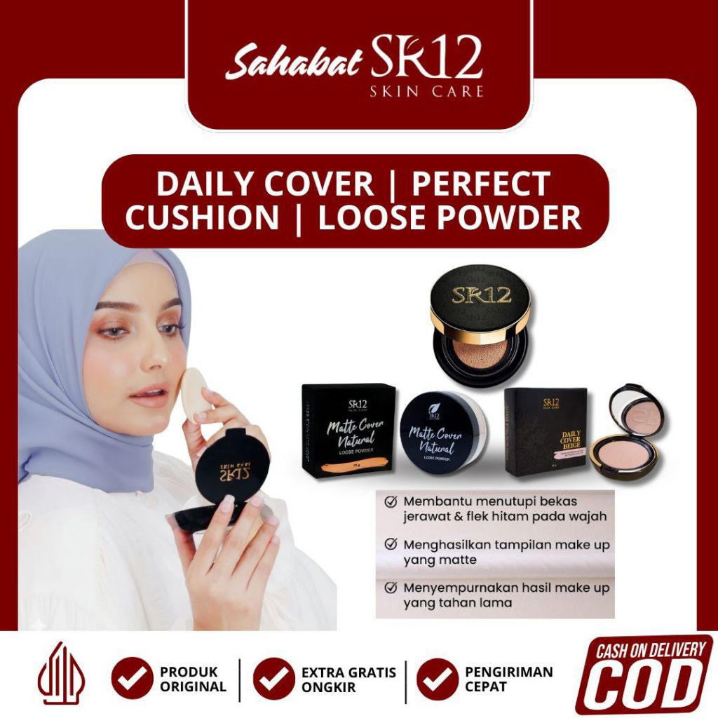 Perfect Cushion SR12 Bedak Cair Matte Foundation Glowing Tahan Lama