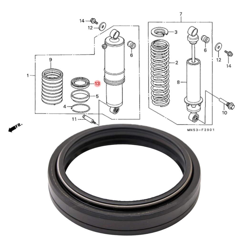 Seal Shock Absorber Belakang Honda Gold Wing GoldWing 1500