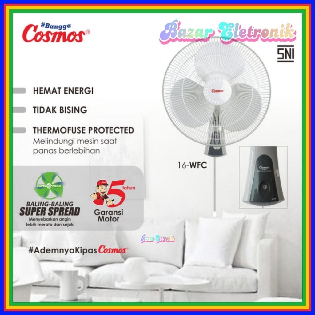 KIPAS ANGIN DINDING COSMOS 16WFC / WALL FAN COSMOS 16WFC / COSMOS KIPAS ANGIN DINDING 16 INCH 16 WFC
