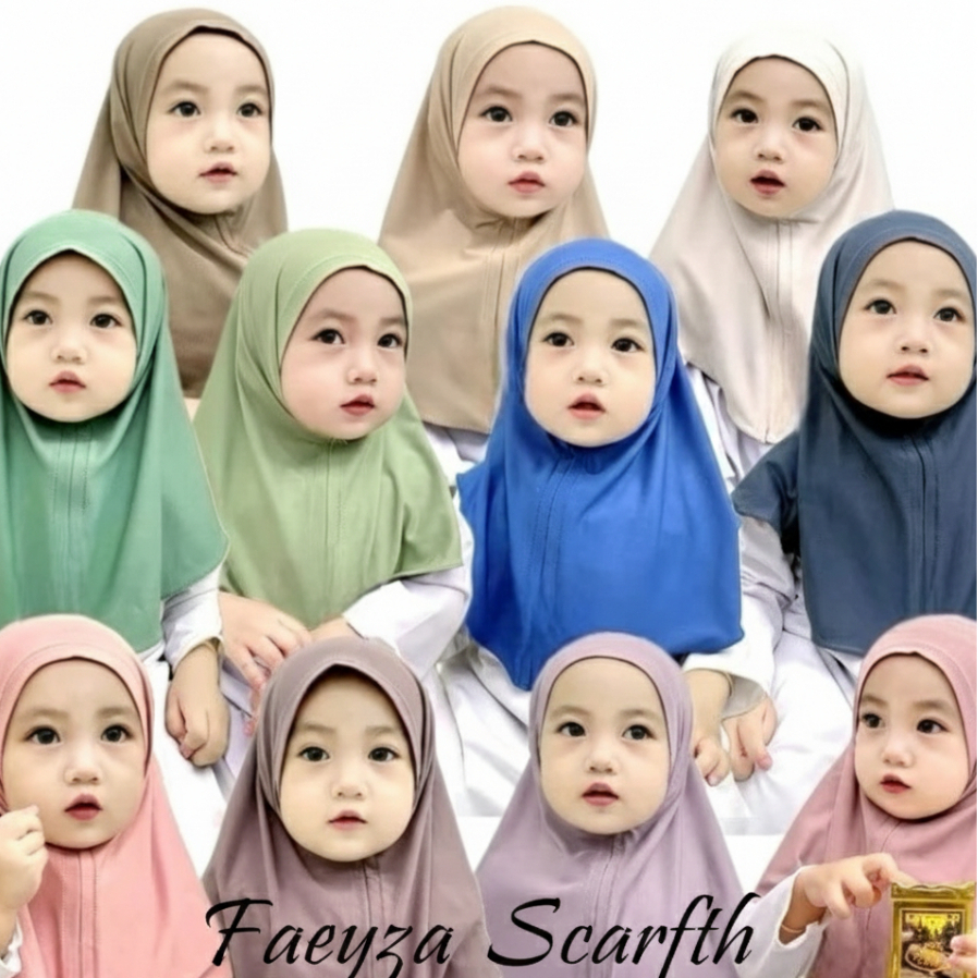 Hijab Anak Bayi 1-2 Tahun Jersy Premium | Hijab Baby Lucu | Hijab Anak Instan Premium