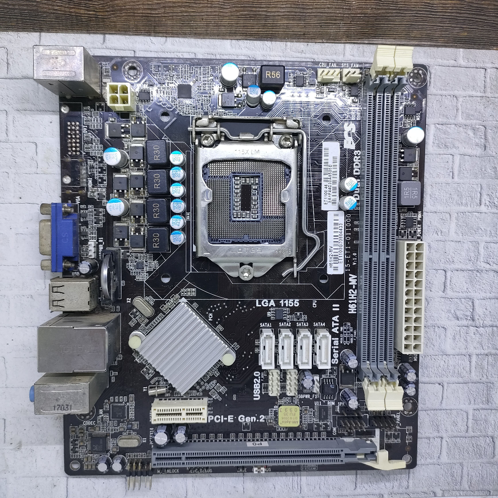 Mobo Motherboard LGA 1155 ECS H61H2-MV Fullset (Minus)