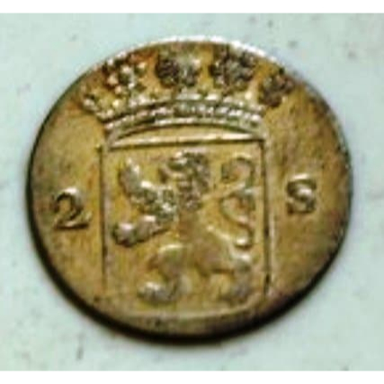 BL237 Koin 2 stuiver 1766 dari probinsi Hollandia koin perak