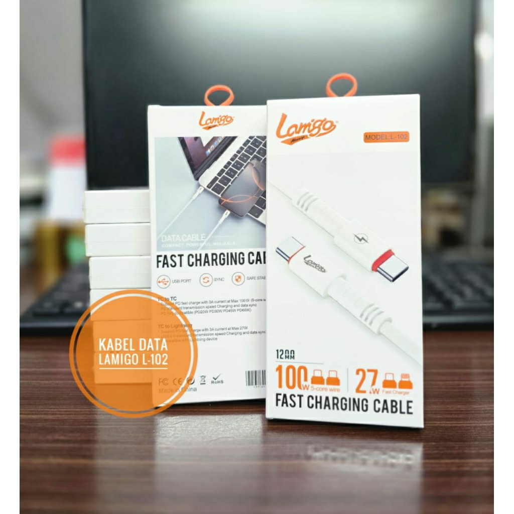 KABEL DATA LAMIGO L-102 TYPE C TO TYPE C / C TO C / C TO LIGHTNING