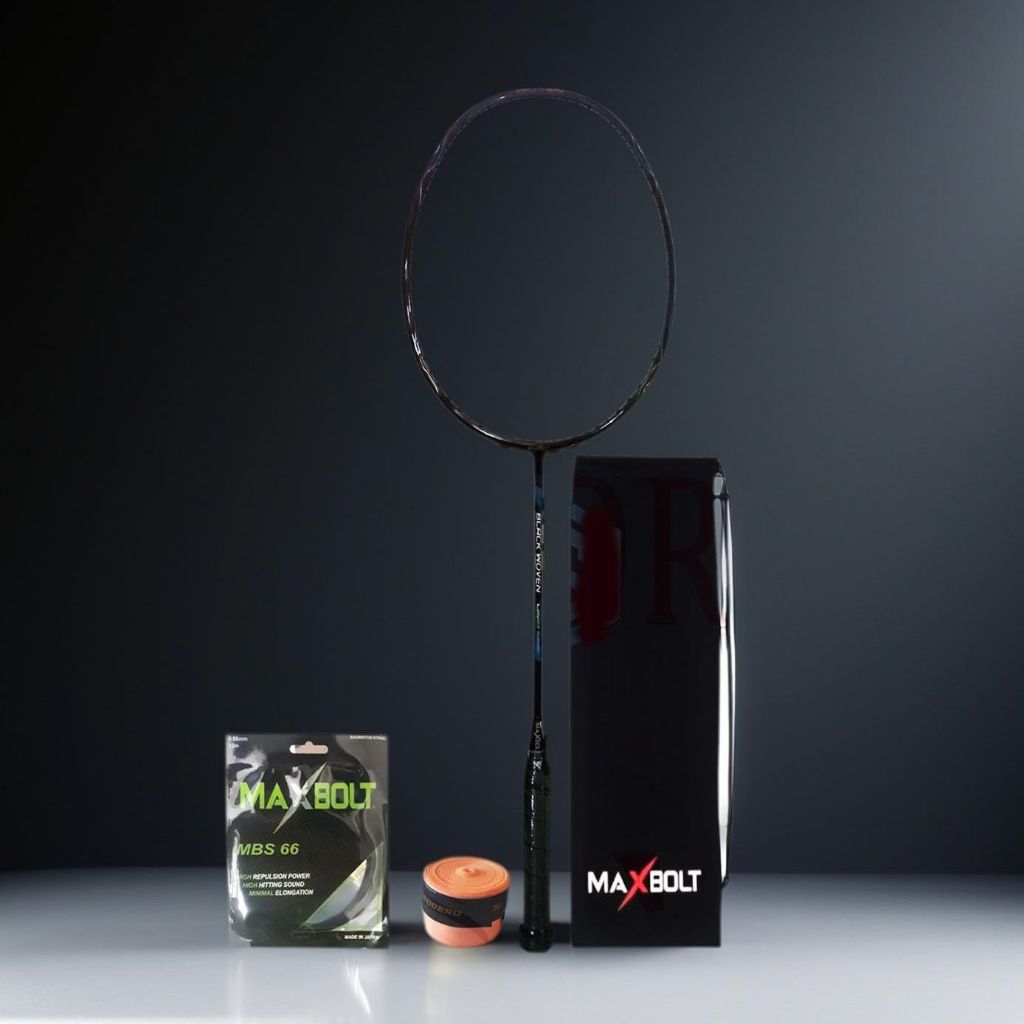 Raket Badminton Maxbolt Black Woven Limited Edition Bonus Komplit Maxbolt Black Woven Limited