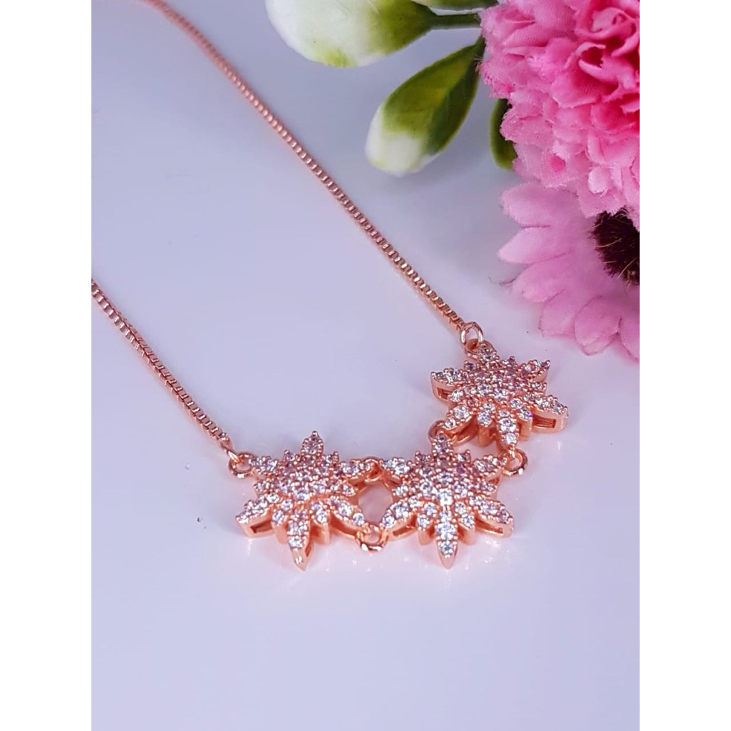 kalung replika berlian bintang laut cincin bintang laut fashion rosegold cantik