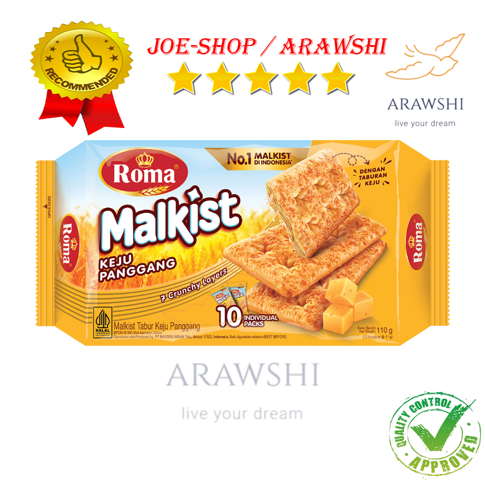 Biskuit Roma Malkist Keju Tabur Pack 110 gr - Camilan Biskuit Keju Renyah