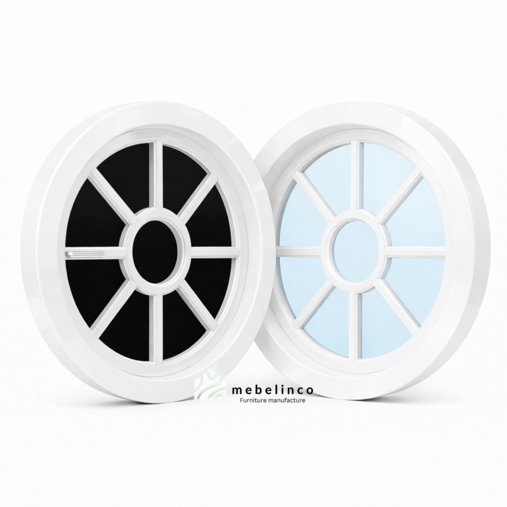 Kusen Jendela Bulat Putar Kayu Jati - Kusen Jendela Kayu Minimalis - Jendela Rumah - JB8