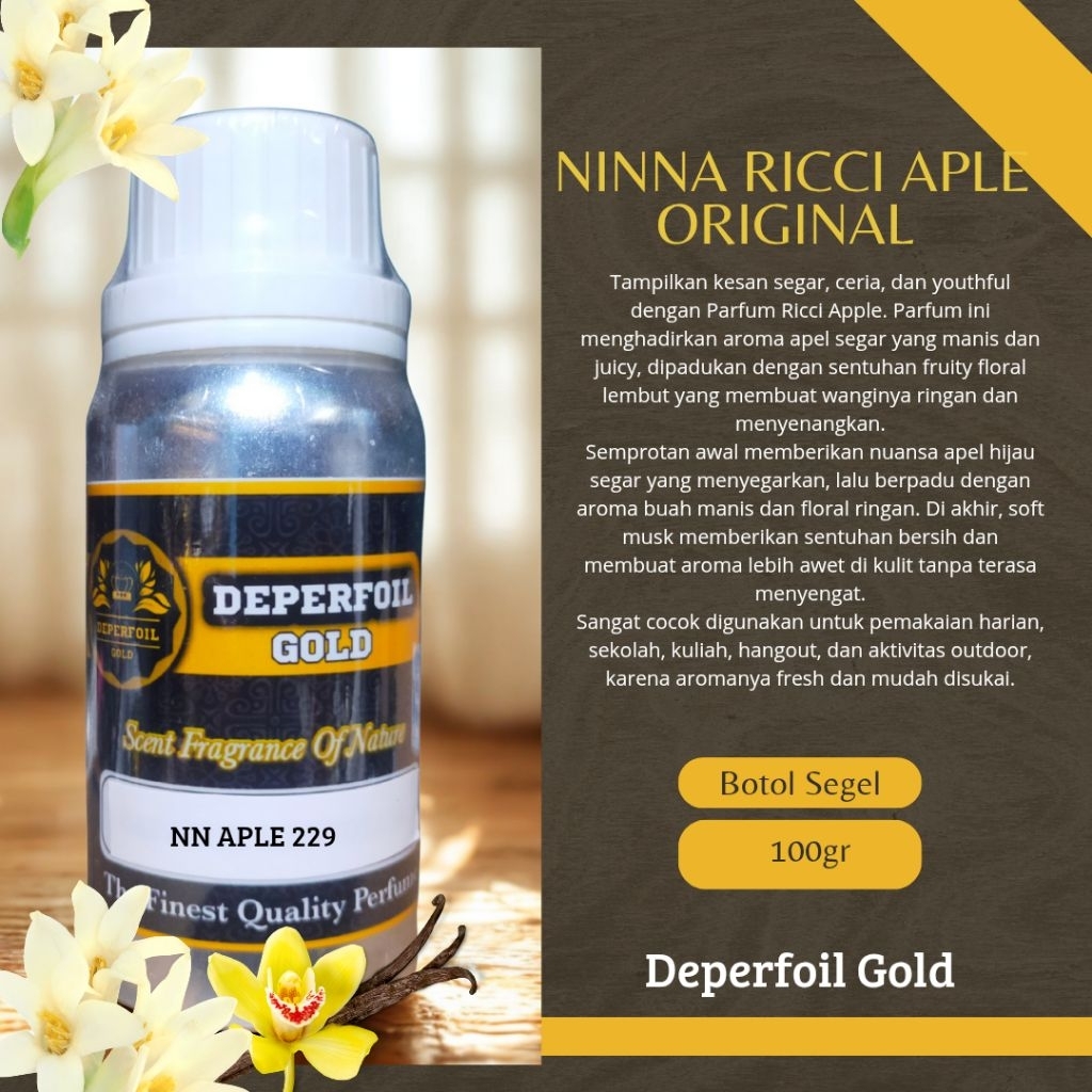 Parfum NN Ricci Apple | Wangi Apel Segar Fruity Manis | Deperfoil Gold Bibit Parfum
