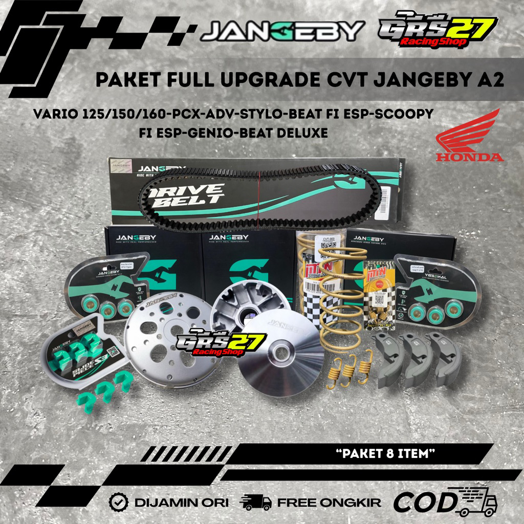 PAKET FULL UPGRADE CVT JANGEBY A2 VARIO 125/150 PCX ADV 150 160 STYLO GENIO BEAT DELUXE BEAT STREET 