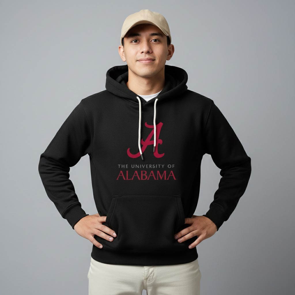 Hoodie The University of ALABAMA Unisex Sweater Fleece Hoodie Black Hitam Cloth