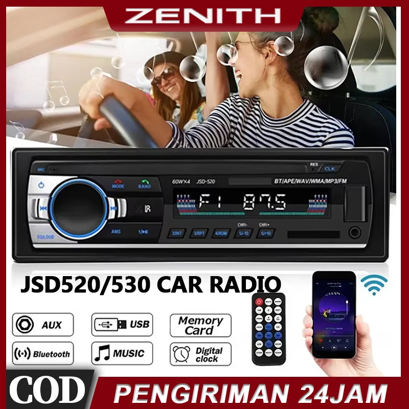 JSD-520 Tape Audio Radio Mobil Multifungsi Bluetooth Tip Komplit 24V Super Bass USB MP3 FM Radio Sin