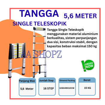 TANGGA LIPAT TELESKOPIK 5,6 METER DALTON ML 1008L STEP 16 SINGLE TELESCOPIC