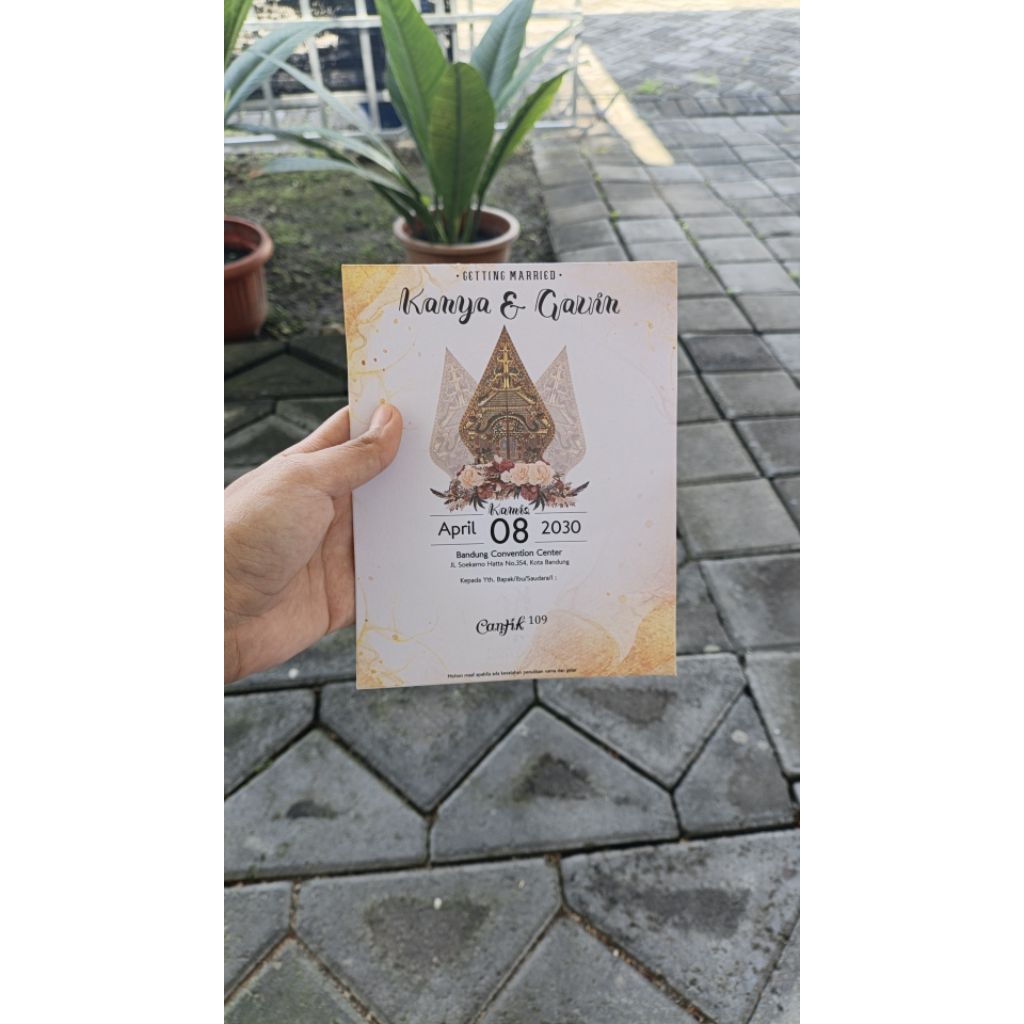 Undangan Pernikahan Wayang/Undangan Pernikahan Murah/Undangan Pernikahan Lipat 2/Undangan Pernikahan