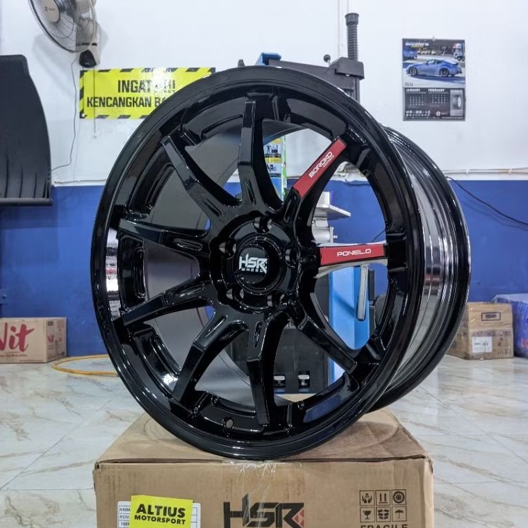 Paket Velg dan Ban mobil ring 18 HSR PONELO R18 pcd 5x114,3 et 22 lebar 9 cocok mobil innova xpander
