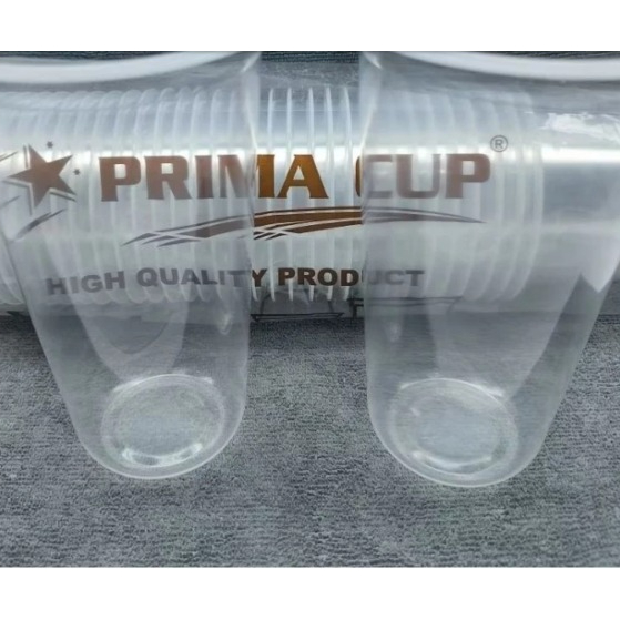 Prima Cup Gelas Plastik 22 oz Oval/GELAS Es Teh Solo bening/HIRITOPLAST