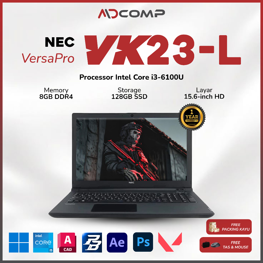 Laptop NEC VK 23-L/25/16/17 Core i5 Gen6/Gen7/Gen8 Ram-8gb SSD-256gb 15inch MURAH BERGARANSI