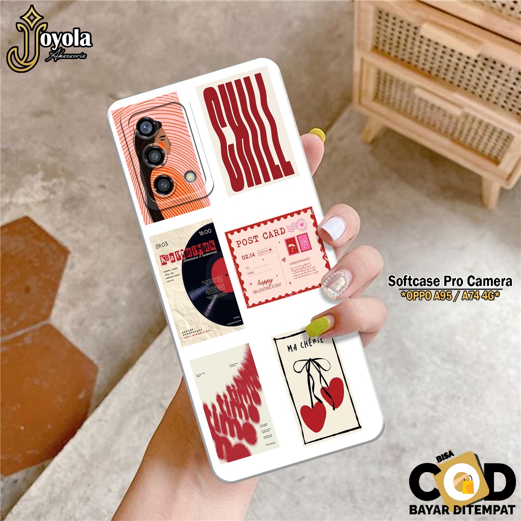 JOYOLA Case OPPO A95/A74 - Fahion Case Aesthetic - Softcase OPPO A95/A74 - Pro Camera - Casing OPPO 
