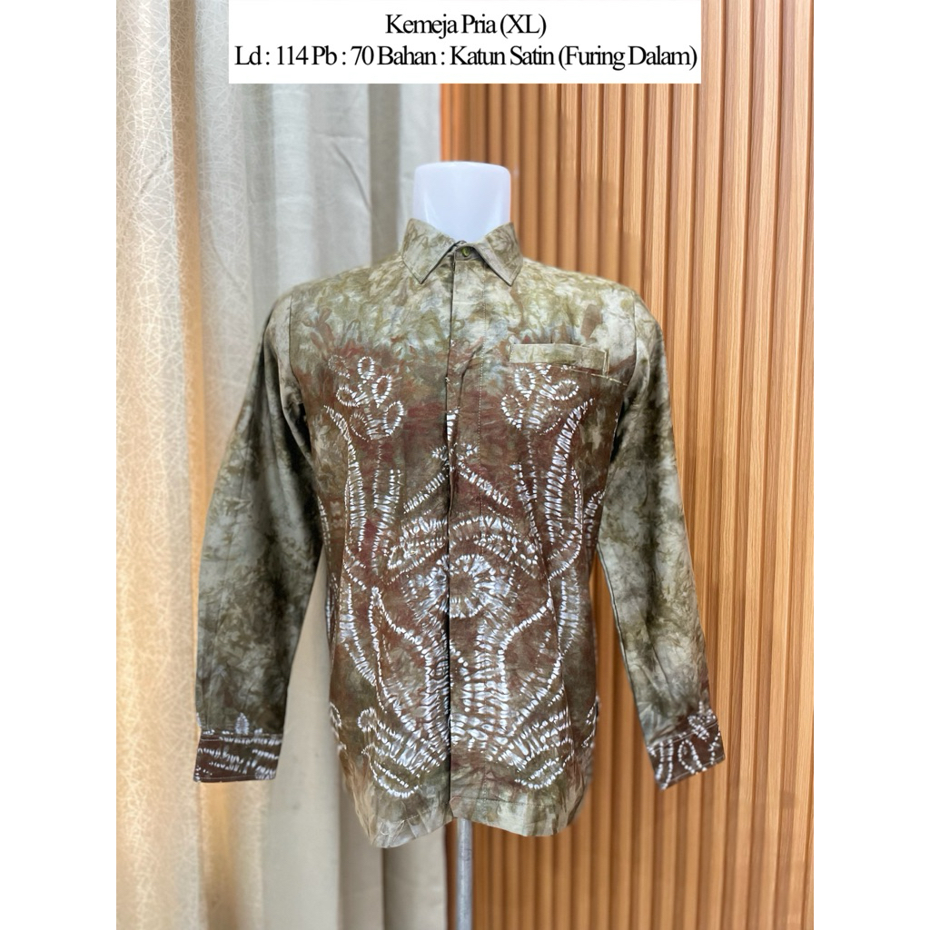 Kemeja s pria katun satin