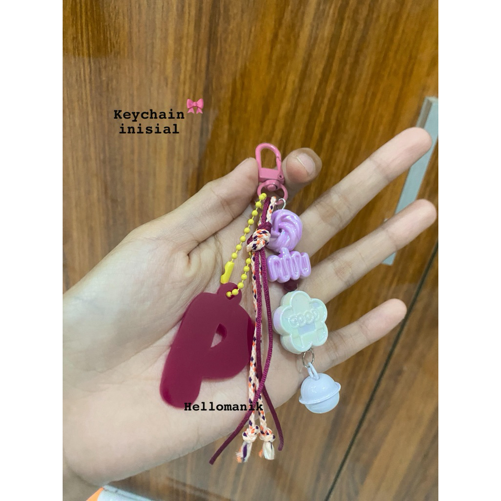Gantungan Huruf Alphabet Bag Charm Keychain Abjad Akrilik Bag Charm Keychain