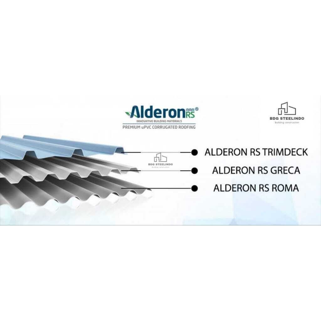 Atap Alderon RS UPVC Single Layer 4, 5 dan 6m Greca Roma Trimdek Kanopi