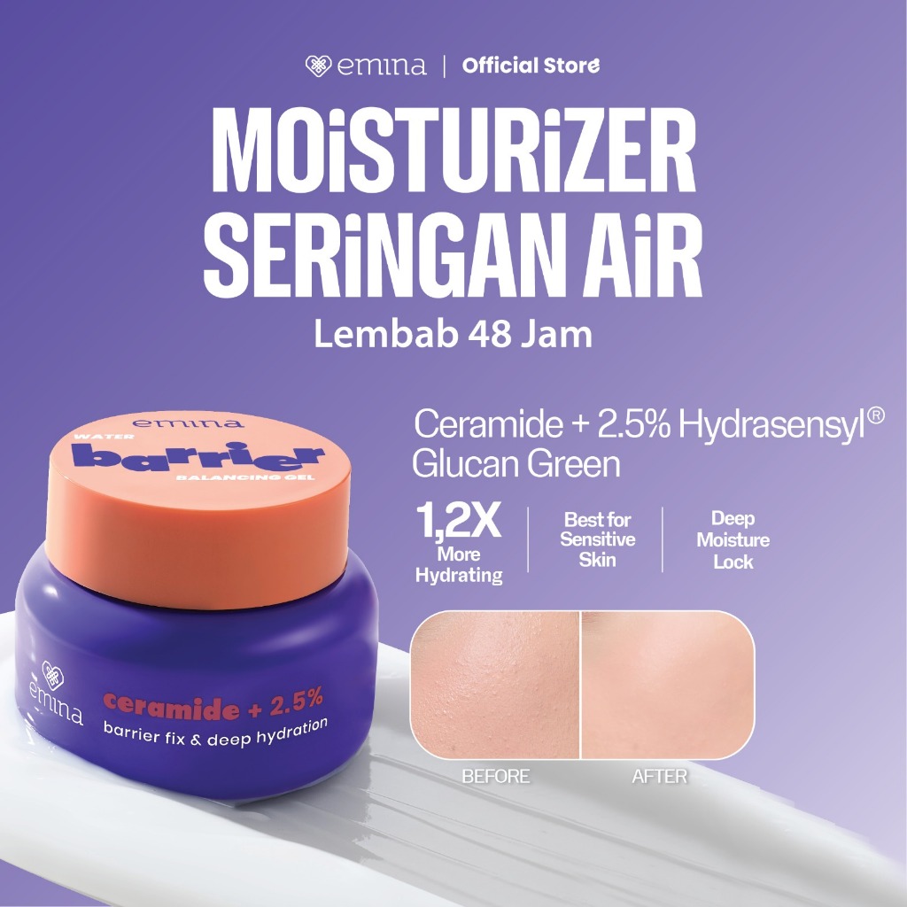 [CREATOR'S PICK] Emina Water Barrier Balancing Gel Moisturizer 30g | 48H Menjaga Kelembaban, Memperk