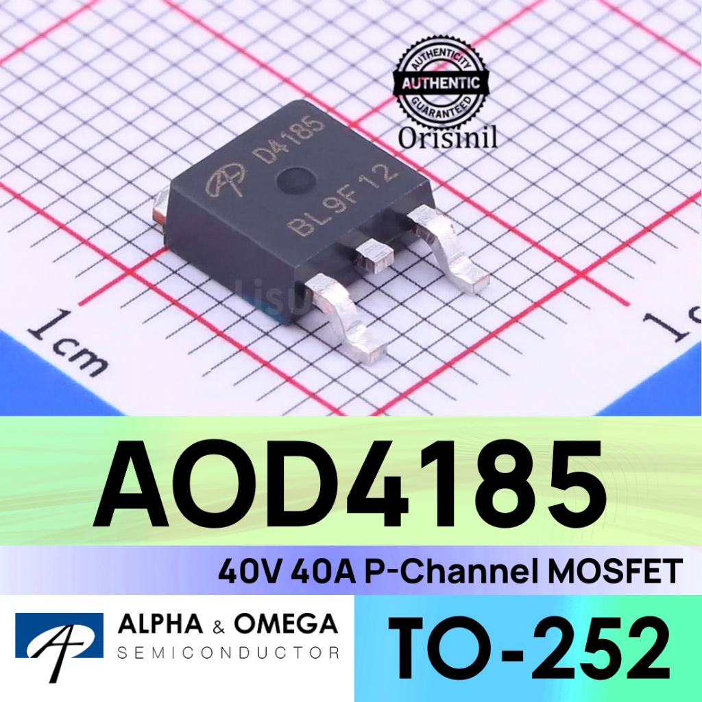 AOD4185 40V 40A P-Channel MOSFET D4185 TO-252 DPAK Alpha & Omega ORIGINAL