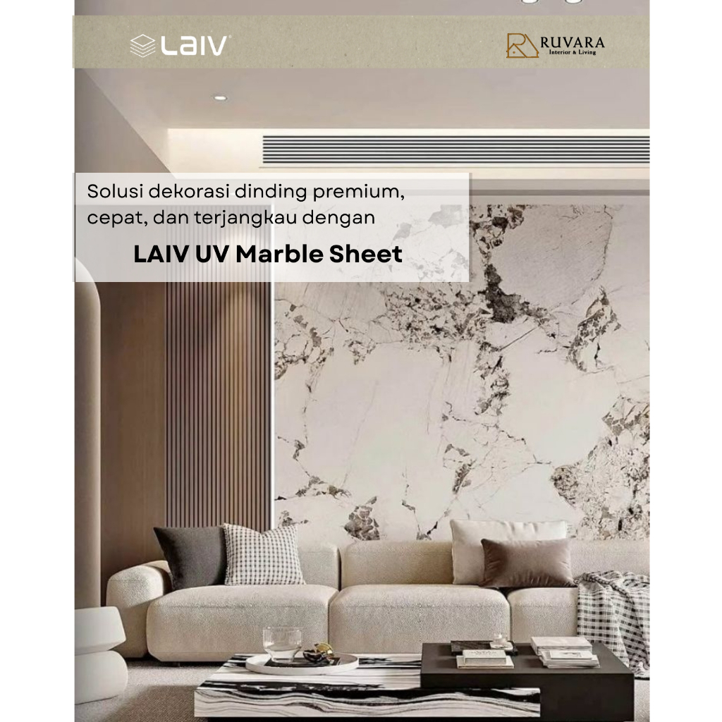 LAIV UV Marble Sheet – Panel Dinding PVC Motif Marmer Premium UV Coating