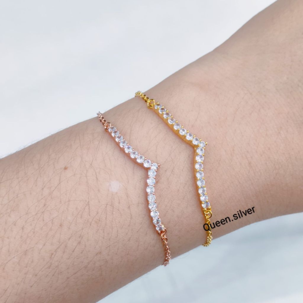 Gelang Perak 925 Asli Lapis Emas Model Gelang Serut Fuji