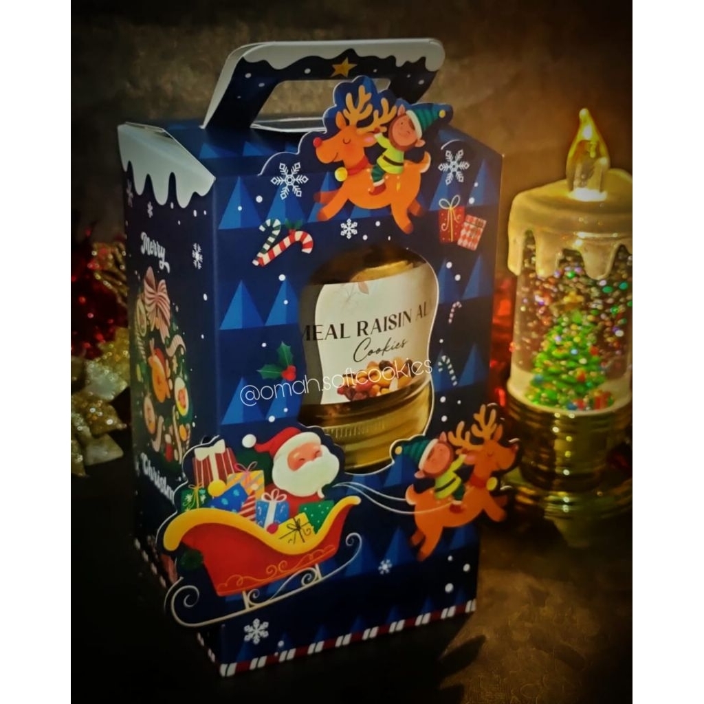 Kemasan Natal Surabaya / Oatmeal Raisin Almond Cookies / Kukis sehat / Seratus persen Oatmeal / Soft