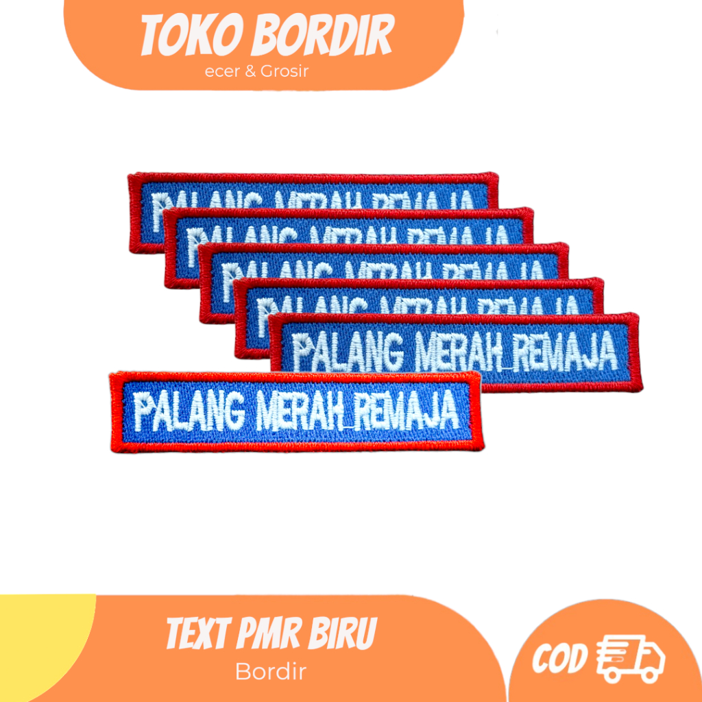 Text PMR biru bordir | Tulisan PMR biru bordir