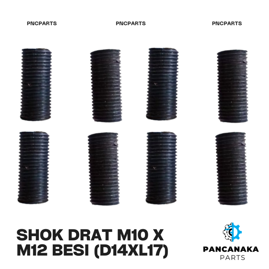SHOK DRAT M10 X M12 BESI (DALAM 10 MILI X LUAR 12 MILI)/PENINGGI DRAT PRESISI DRAT 1,25MM - 1 PCS